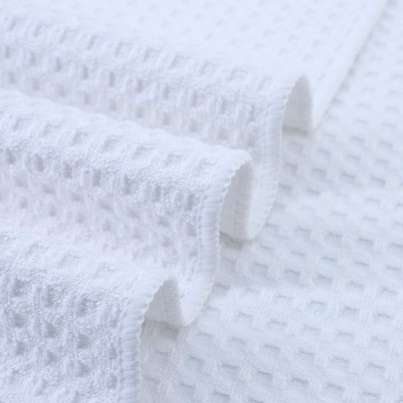 POLYTE Ultra Premium Microfiber Kitchen Dish Cloth Waffle Weave, 8 Pack (12x12 in, White) - Image 4